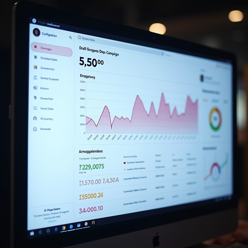 unlocking - Detailed analytics dashboard on a digital screen showing real-time engagement metrics from an influencer campaign