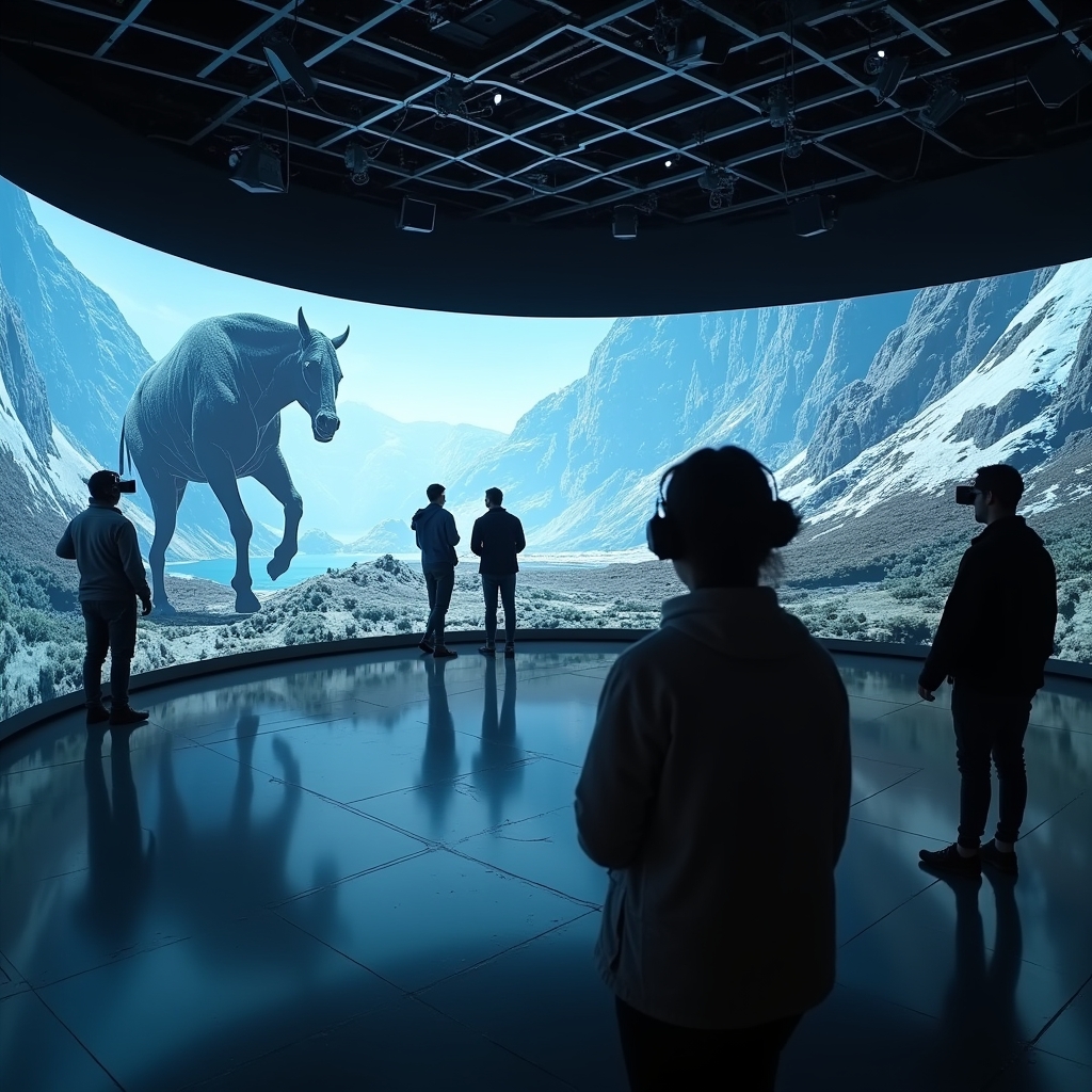 unlocking - Futuristic video setup where viewers interact with the video content using augmented reality, real-time changes i