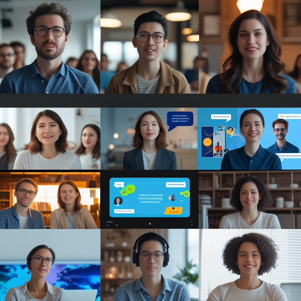 unleashing - AI-generated video clips showing diverse audiences, each receiving customized brand messages, visually rich cont