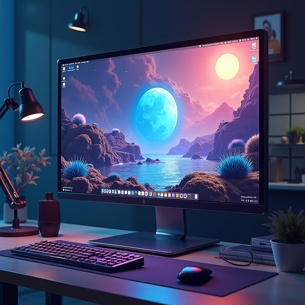 unlocking - An artist using Cineocean AI tools to create intricate visual effects on a computer screen, depicting a surreal,