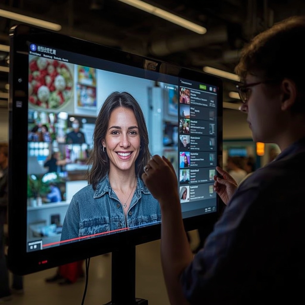 revolutionizing - Engaging AI-generated video on a digital screen, showing personalized content tailored to individual viewer